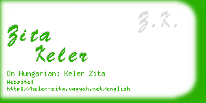 zita keler business card